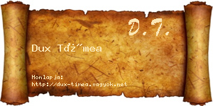 Dux Tímea névjegykártya